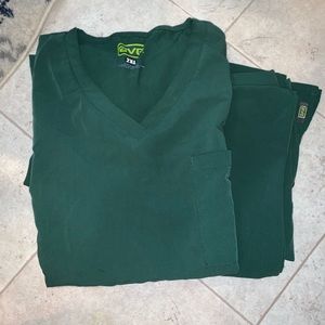 Medline AVE Hunter Green Scrub Set XL/2XL!